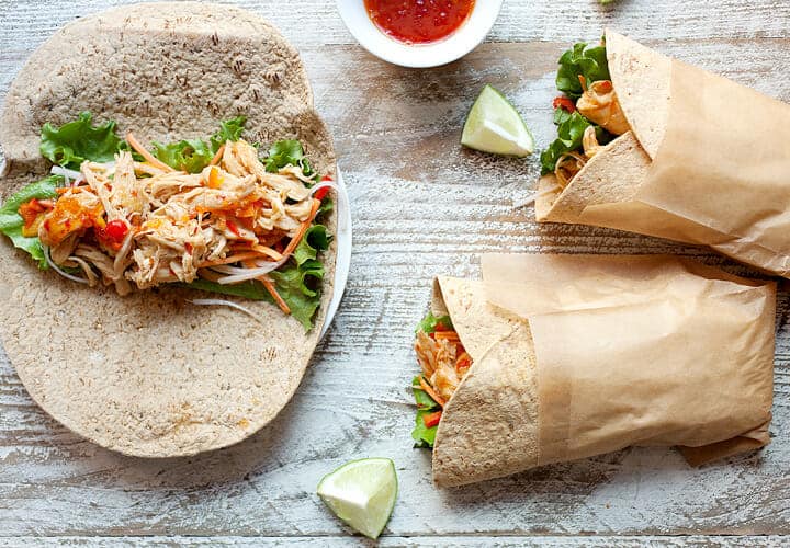 Sweet Chili Chicken Wraps with Lime Macheesmo