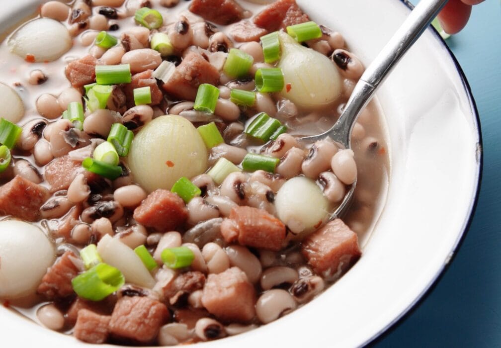 For those of you needing a great soup to ring in the new year (or to help the hangover the next day), this Black Eyed Pea Soup with Ham is delicious!