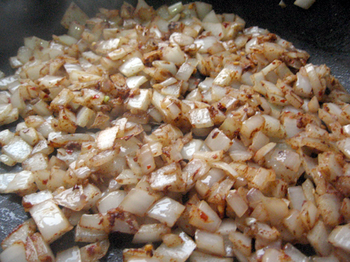 Onions with some odd spices.
