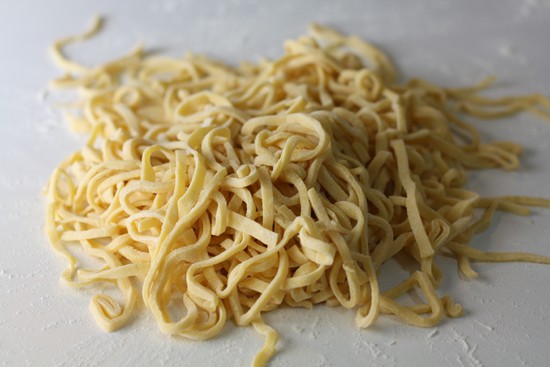 A big mound of pasta.