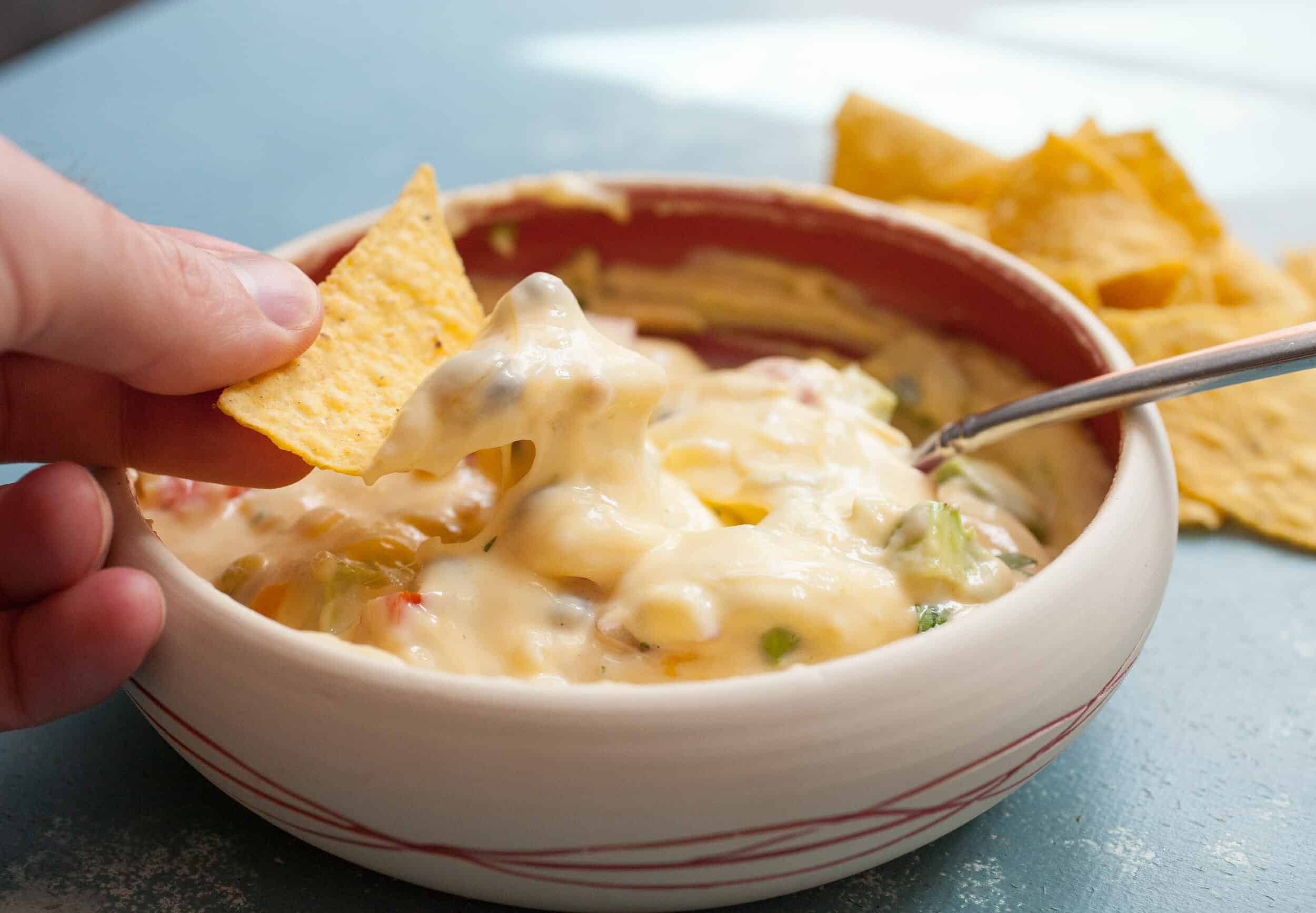 Macheesmo Mud Queso: This queso is jam-packed with add-ins and when you stir it all together you end up with 