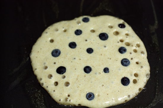 Sourdough pancake with blueberries