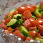 Framed: Watermelon, Tomato, Basil Salad