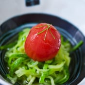 No Recipes: Poached Tomato and Zucchini "Soba"