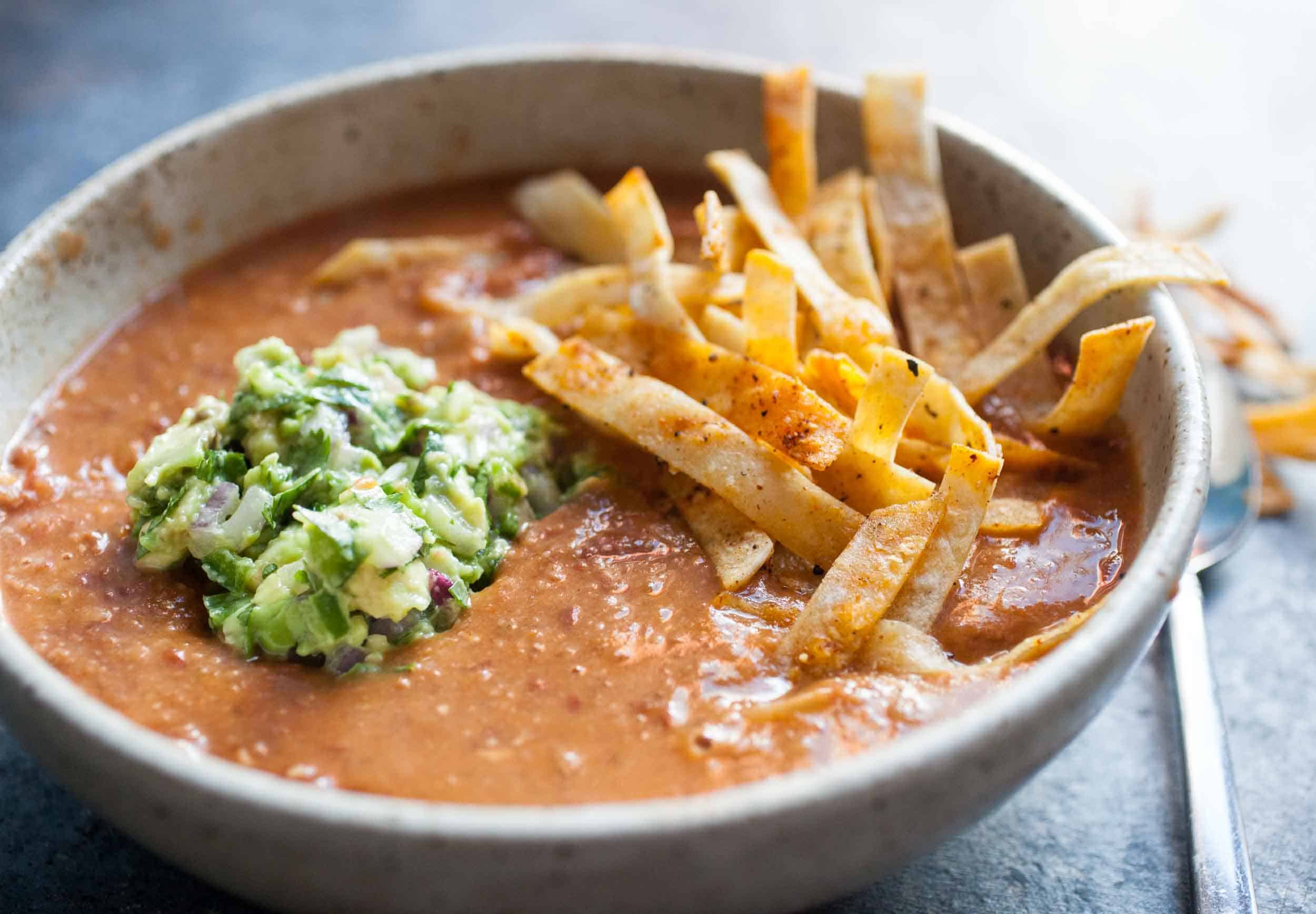 Kidney Bean Soup With Guacamole Topping Macheesmo