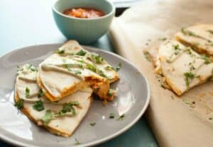 Spicy Shrimp Quesadillas: These simple quesadillas are packed with spice and flavor and prove the exception to the seafood/cheese rule. It can work and it's very delicious Tex-Mex. | macheesmo.com
