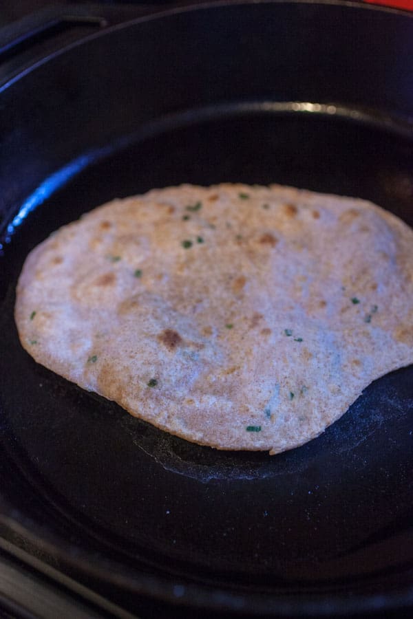 Chapati for chickpea stir fry