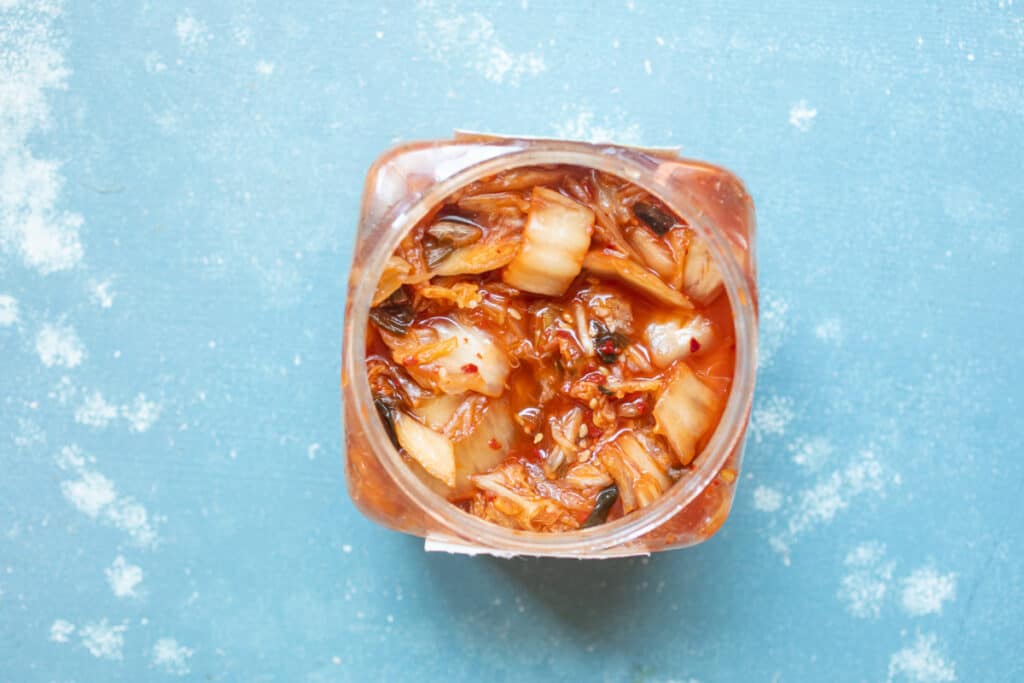 Kimchi in a jar.