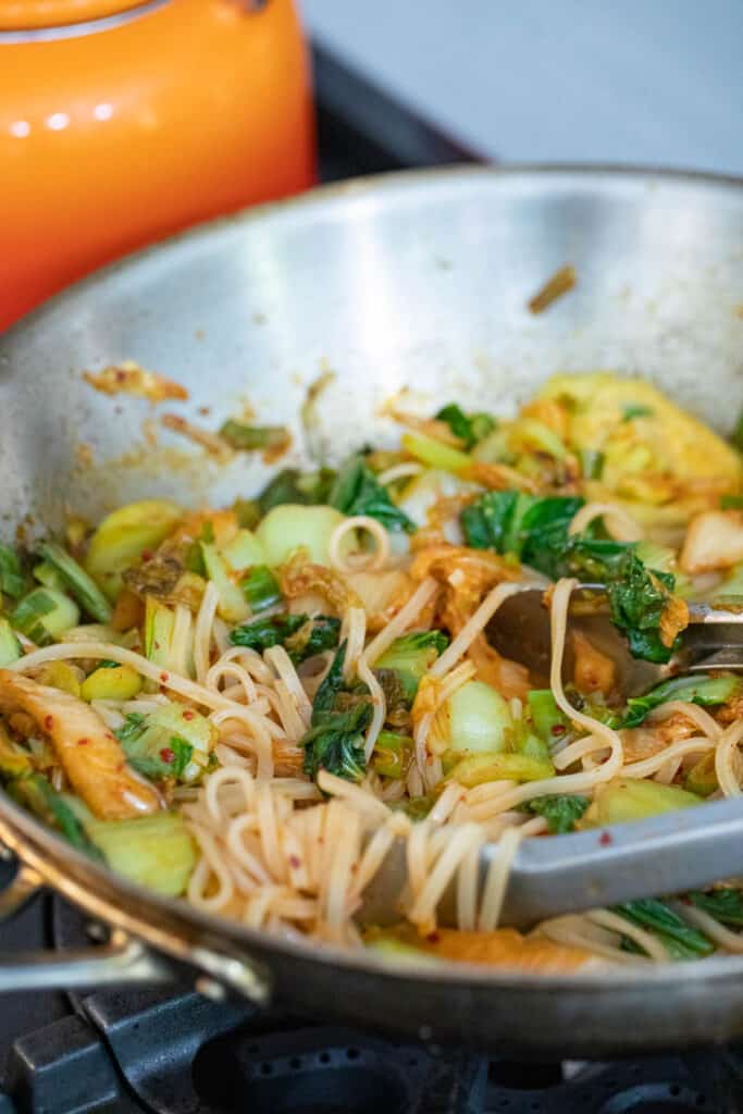 Kimchi Stir Fry in wok