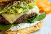 My take on the Green Goddess Burger featuring a parsley yogurt sauce, avocado relish, and loads of green vegetables!