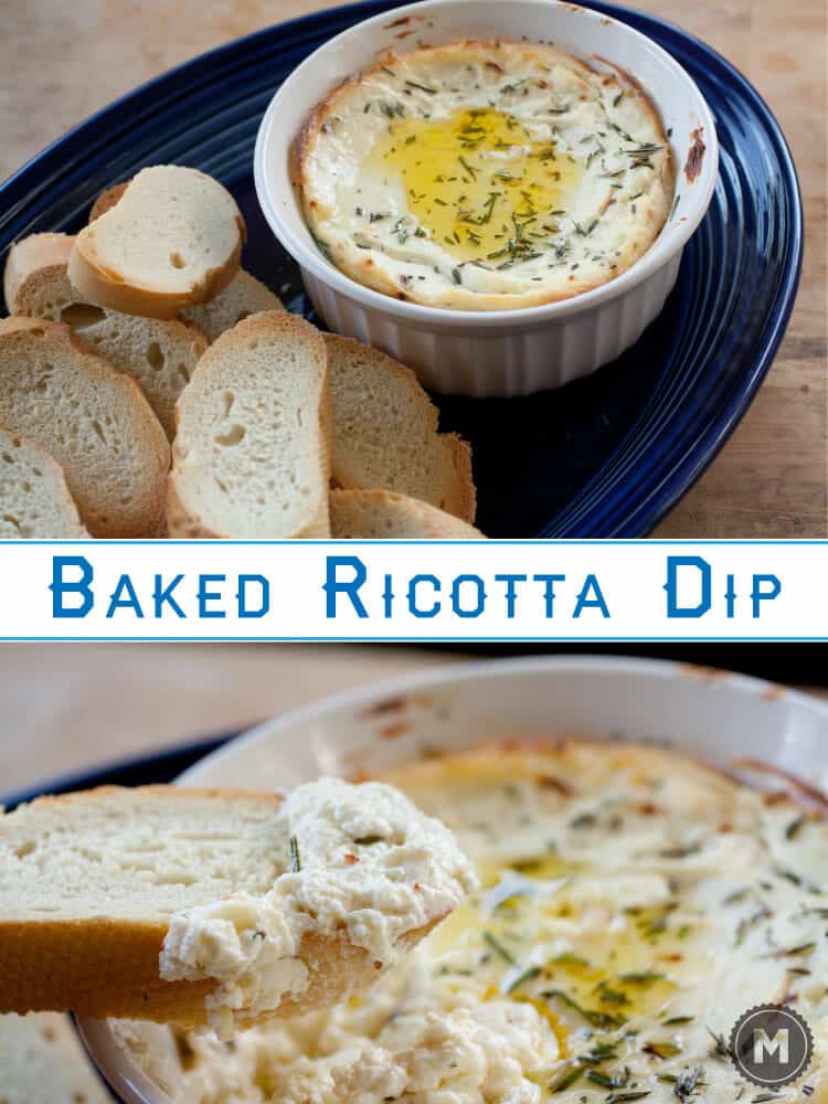 This simple baked ricotta dip has only a few ingredients but is perfect for a warm quick appetizer. So delicious you won't want to share it!