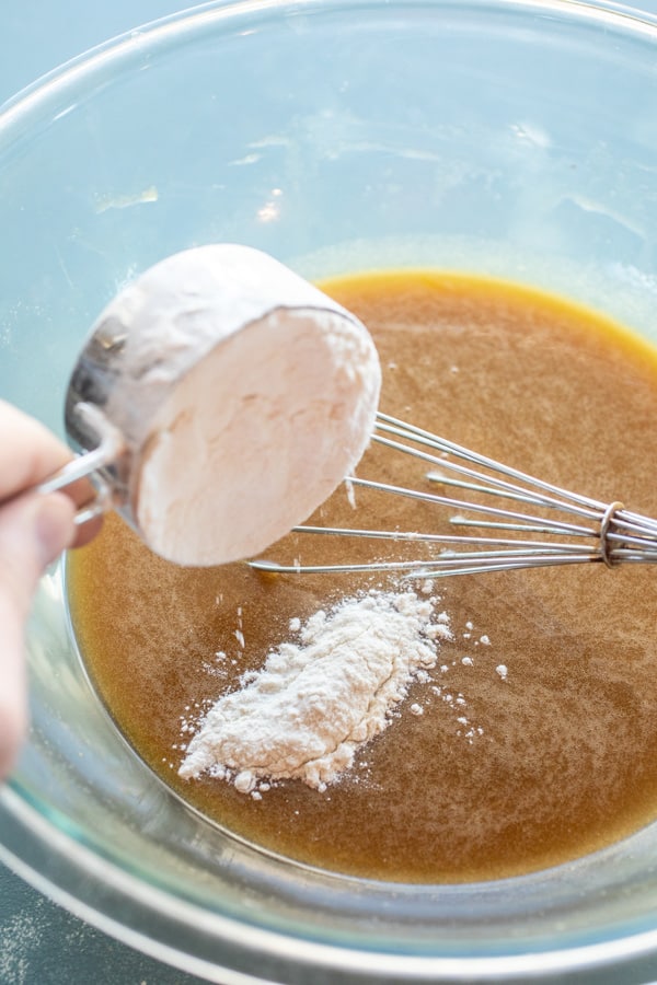 Adding Flour - Andies Mint Blondies
