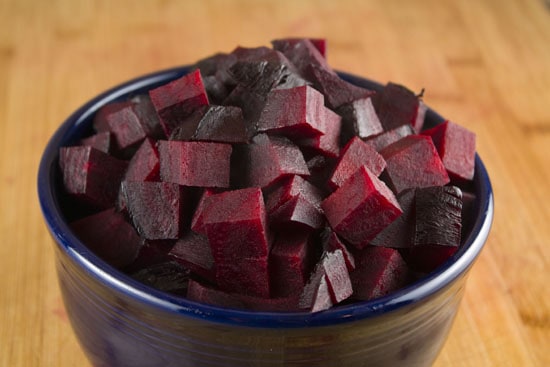 cubed beets for Roasted Beet Soup