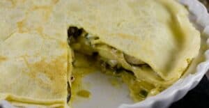 Savory Crepe Pie recipe from Macheesmo