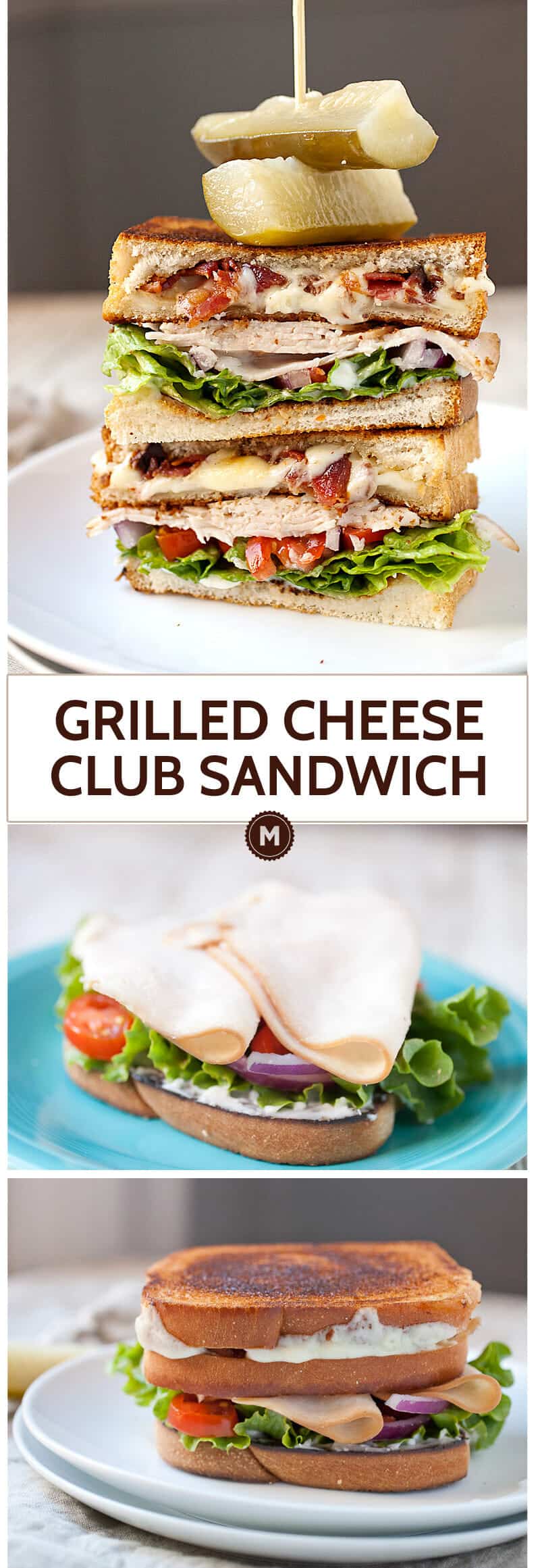 Grilled Cheese Club Sandwich: For the sandwich lover that just can't decide, this is the answer. Half grilled cheese and half turkey club, this is my new favorite lunch. As easy to make as either of the halves and doubly delicious. | macheesmo.com