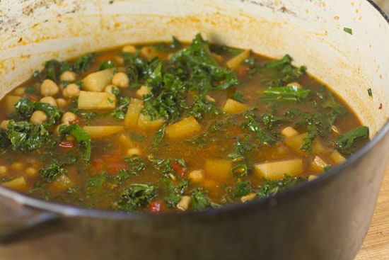 kale in Thirty Minute Chickpea Stew