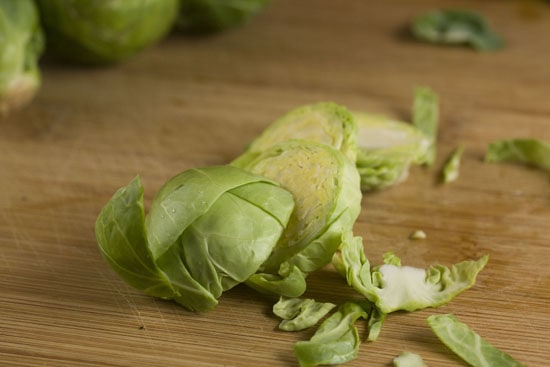 sliced for Brussel Sprout Flatbread