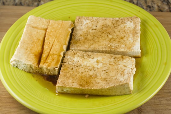 tofu marinating for Grilled Tofu Wraps