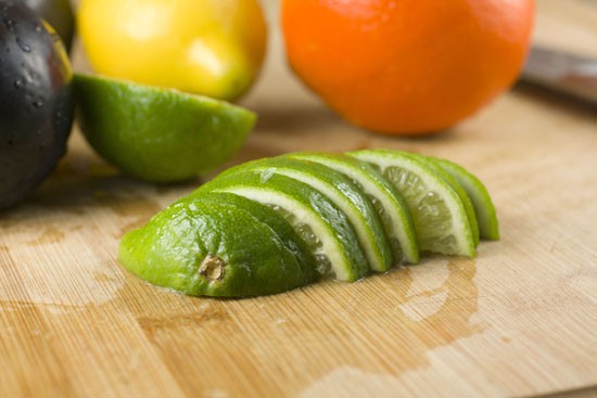 sliced limes for Spicy Sangria