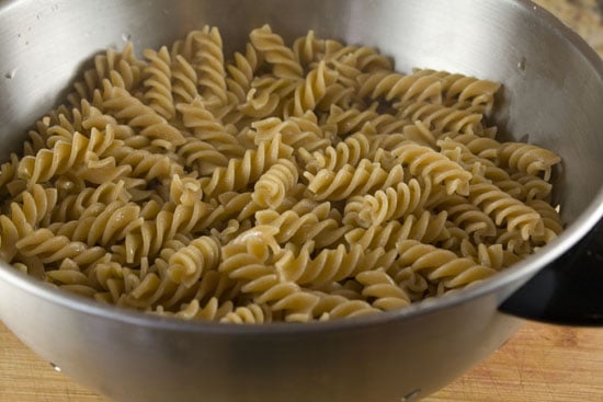 cooked pasta for Picnic Pasta Salad