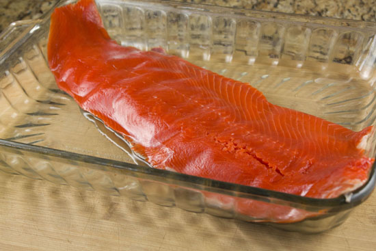 beautiful side of salmon for Bourbon Cured Salmon