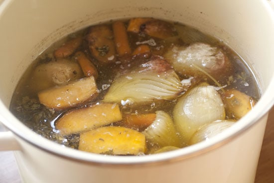simmer Roasted Beef Stock