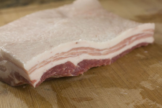 raw pork belly - Pork Belly Sliders