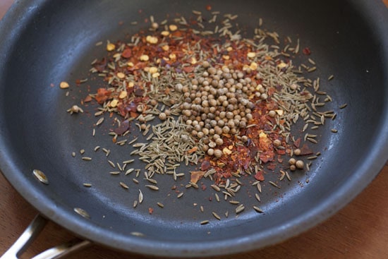 toasted spices for Roasted Corn Salsa