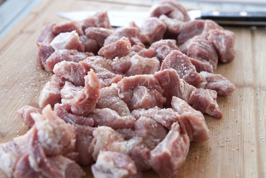 chopped pork for Pork Vindaloo