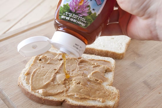Hidden secret ingredient. Peanut Butter Bacon Sandwiches