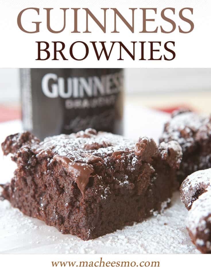 Guinness Brownies: Decadent and gooey with three chocolate ingredients and rich Guinness stout!