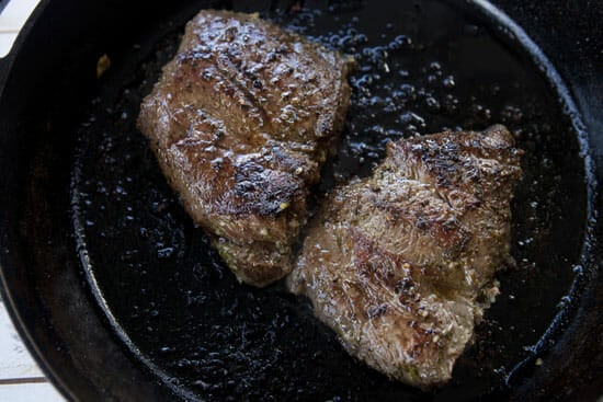 cooked steak for Steak Tostada Bites