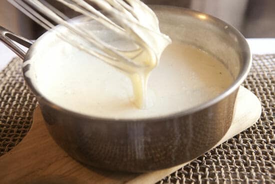 creamy sauce for Caprese Mac and Cheese