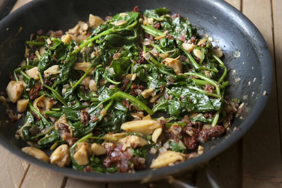 Wilted Spinach Orzo