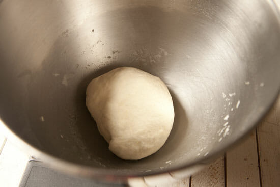 Making pizza dough for hot dog mummies.