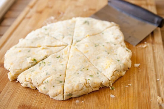 Scones shaped - Cheddar and Green Onion Scones