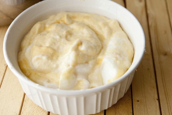 Buttered souffle dish