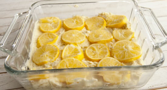 Cake and lemon layers - Meyer Lemon Coffee Cake