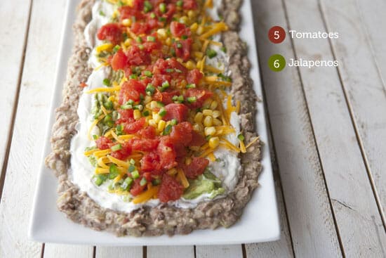10 Layer Dip packed with veggies