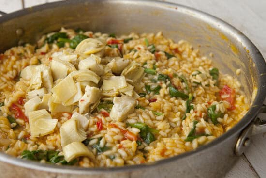 Spinach is just wilted - Spinach Artichoke Risotto
