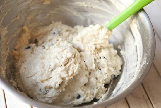 Don't overmix the batter for these Maple Blueberry Muffins!