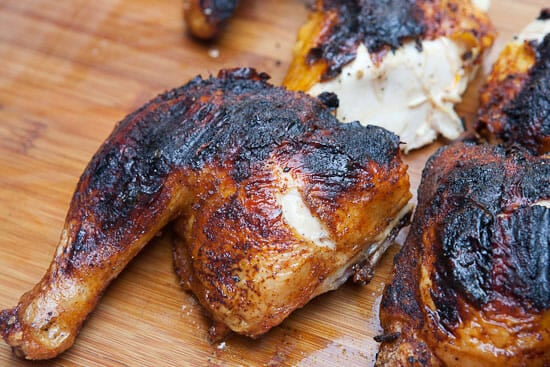 Grilled Spatchcock Chicken fom Macheesmo