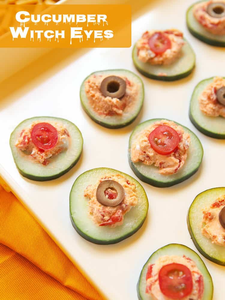 Cucumber Witch Eyes Appetizer