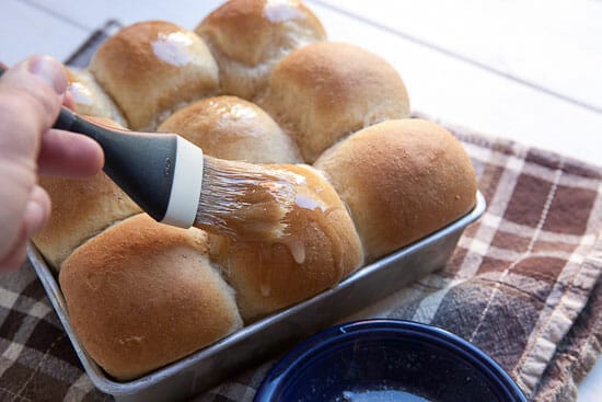 Brush it on. - yeast rolls from scratch