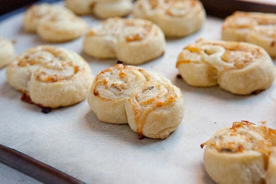 Puff pastry palmiers baked.