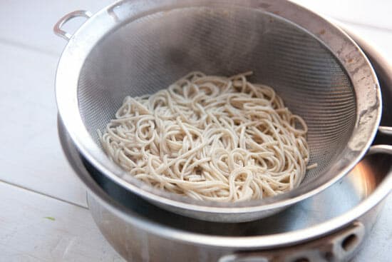 Soba Noodles cooked and rinsed