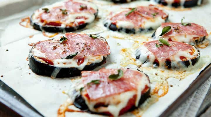 Easy Eggplant Pizzas with Pepperoni