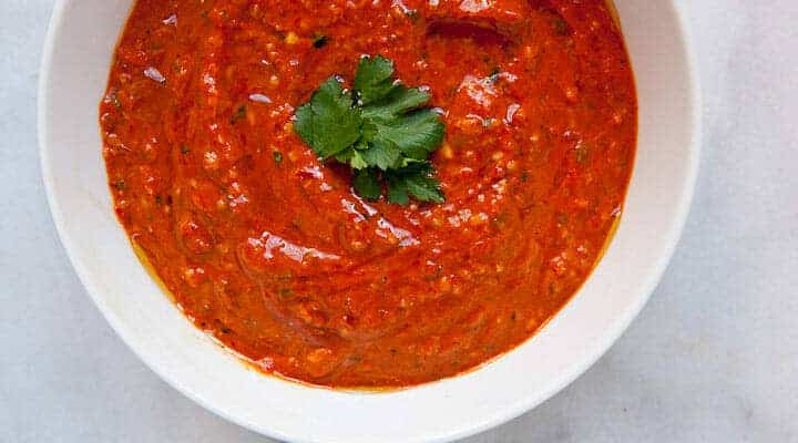 Spicy Romesco Sauce: This simple no-cook sauce is good on almost any savory dish, from roast chicken to grilled pork to simple pasta. It's a great way to kick up the flavors on your dinner!