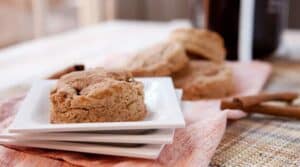 Snickerdoodle Scones: Delicious homemade butter scones packed with cinnamon and dusted with cinnamon sugar. The perfect breakfast snack with a cup of coffee!