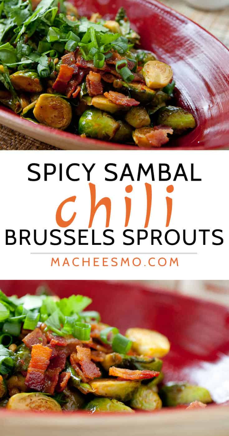 Sambal Brussels Sprouts: Stir-fried sprouts with spicy and sour chilli sambal sauce. I like to add crunchy bacon and loads of fresh herbs to my version!